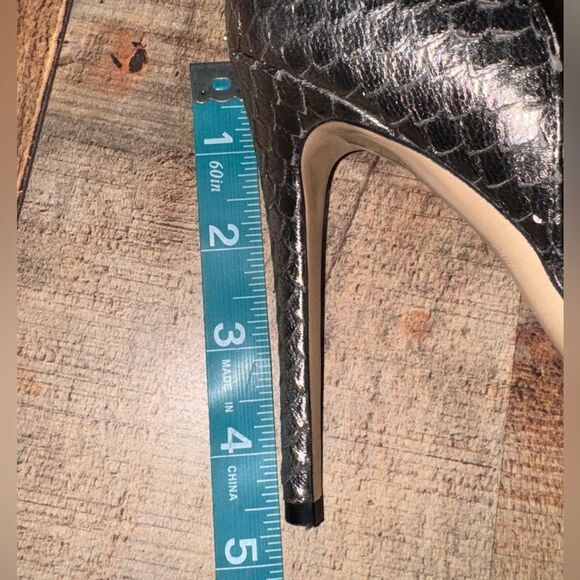 M.Gemi Curvi Silver Peep Toe Heels metallic snake skin stiletto - Picture 13 of 13